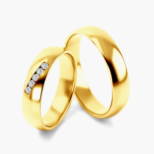 Obrączki ślubne: złote, okrągłe, 4,6 mm